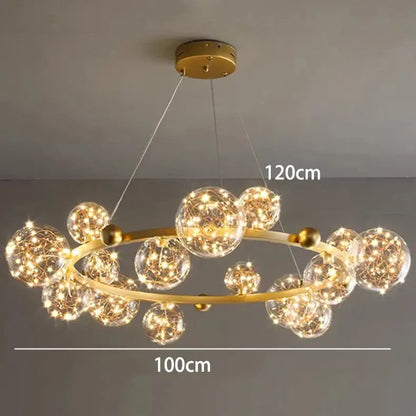 Modern chrome & gold crystal chandelier living room light