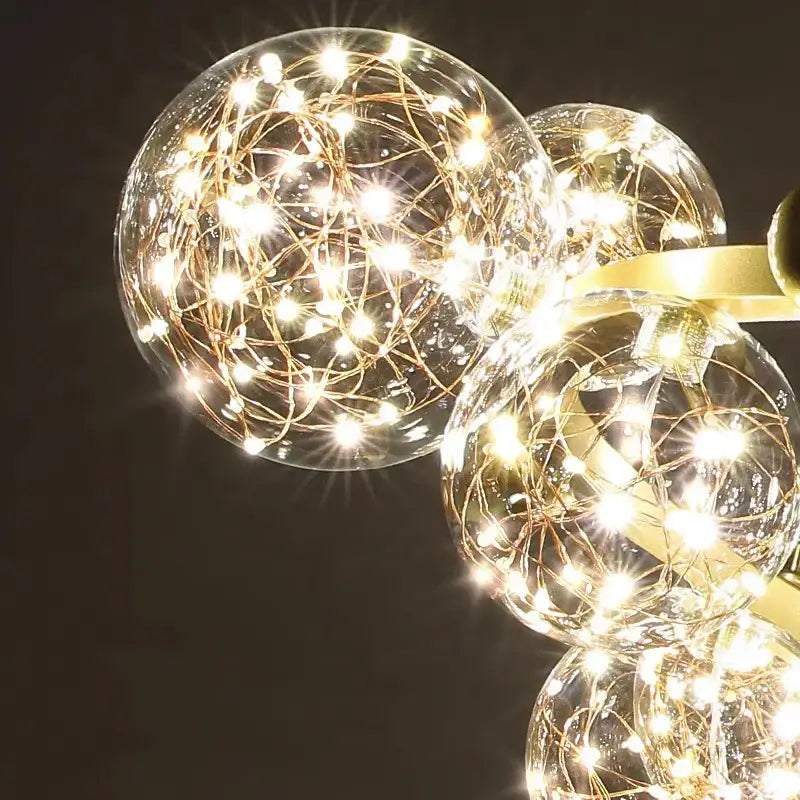Modern chrome & gold crystal chandelier living room light