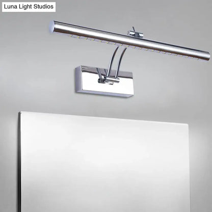 Modern chrome & gold led bathroom wall lamp with tubular metal shade