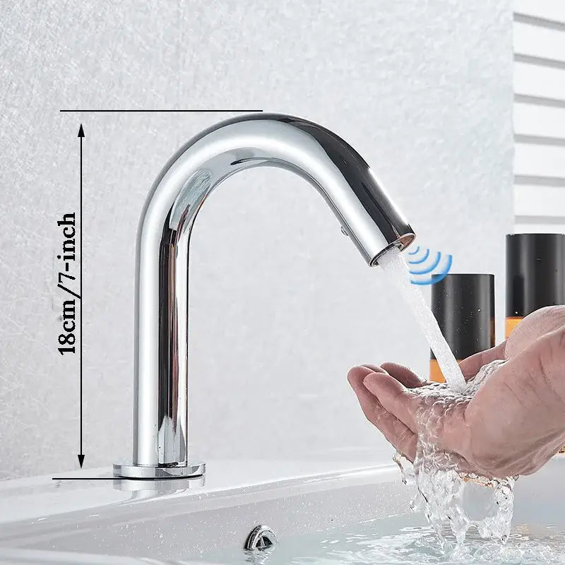 Modern chrome infrared sensor faucet – bathroom touchless basin mixer