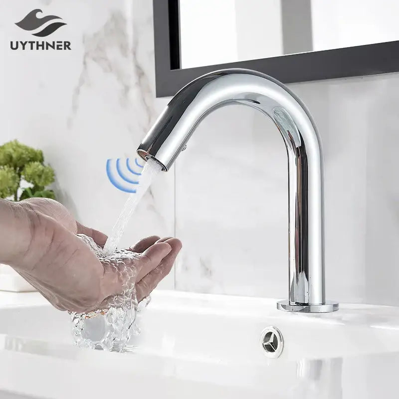 Modern chrome infrared sensor faucet – bathroom touchless basin mixer