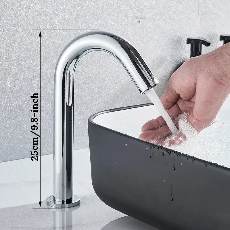 Modern chrome infrared sensor faucet – bathroom touchless basin mixer