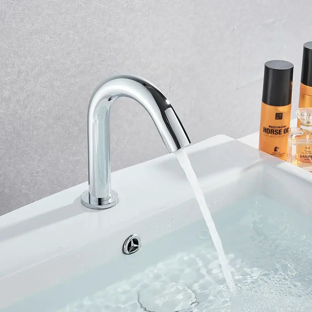 Modern chrome infrared sensor faucet – bathroom touchless basin mixer