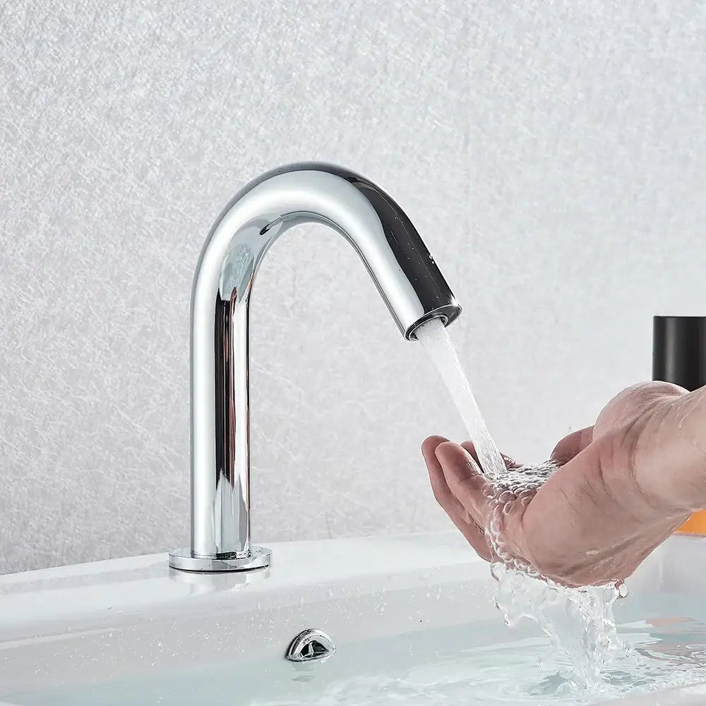 Modern chrome infrared sensor faucet – bathroom touchless basin mixer