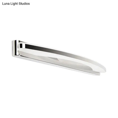 Modern chrome led arc wall light acrylic shade vanity light fixture