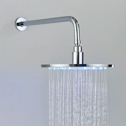 Modern chrome led brass shower set with rain head for bathroom