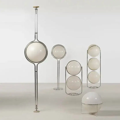 Modern chrome led floor lamp with white globe for living room