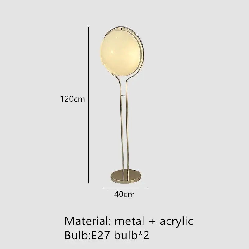 Modern chrome led floor lamp with white globe for living room