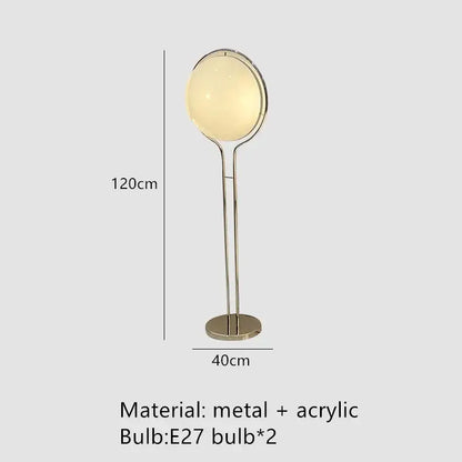 Modern chrome led floor lamp with white globe for living room