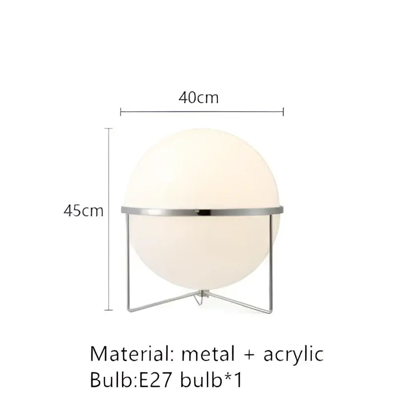 Modern chrome led floor lamp with white globe for living room