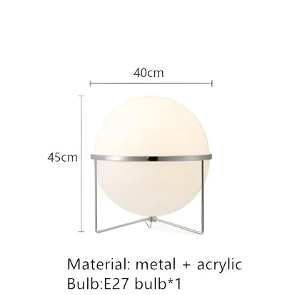 Modern chrome led floor lamp with white globe for living room