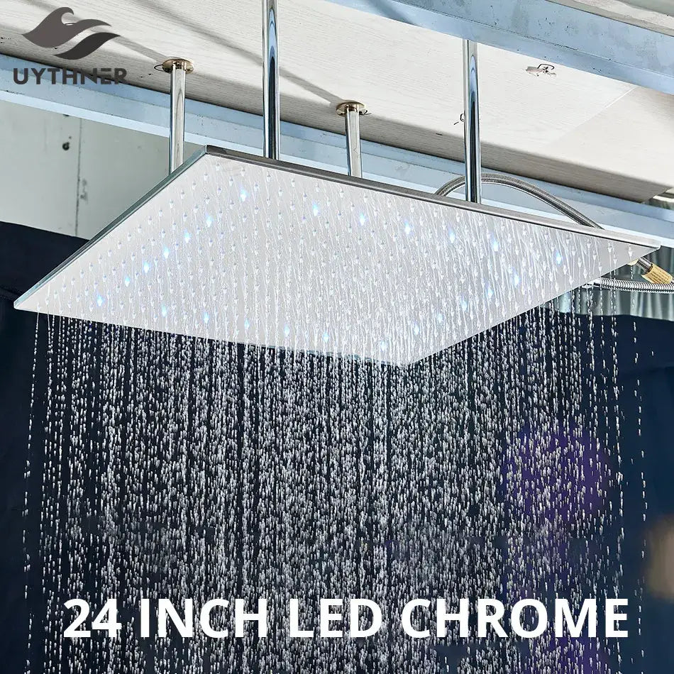 Modern chrome led rain shower head bathroom ceiling sprayer