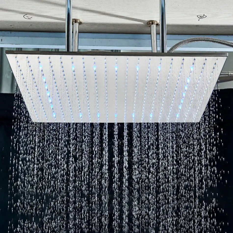 Modern chrome led rain shower head bathroom ceiling sprayer