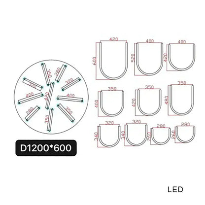 Modern chrome led u shape chandelier pendant lamp dining room