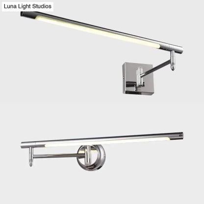 Modern chrome led vanity sconce bedroom warm white wall light