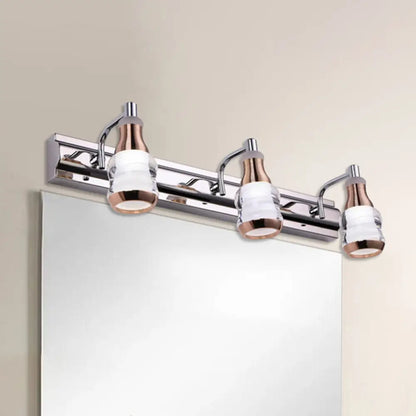 DecorBites™ Modern Chrome LED Vanity Wall Light, 2/3 Bulbs, 12"/18" Long, White/Warm Light