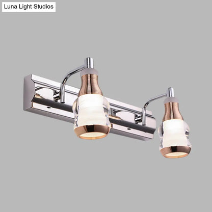 DecorBites™ Modern Chrome LED Vanity Wall Light, 2/3 Bulbs, 12"/18" Long, White/Warm Light