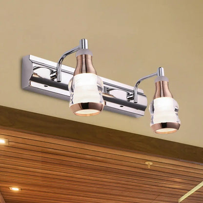 DecorBites™ Modern Chrome LED Vanity Wall Light, 2/3 Bulbs, 12"/18" Long, White/Warm Light