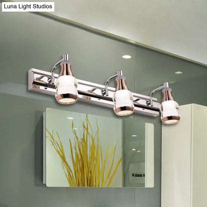 DecorBites™ Modern Chrome LED Vanity Wall Light, 2/3 Bulbs, 12"/18" Long, White/Warm Light