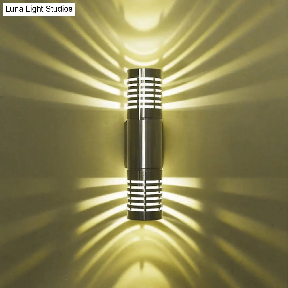 DecorBites™ Modern Chrome LED Wall Lamp with Hollow Design and Warm/White Light