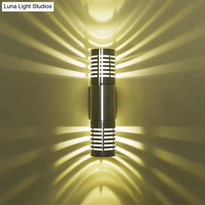 DecorBites™ Modern Chrome LED Wall Lamp with Hollow Design and Warm/White Light