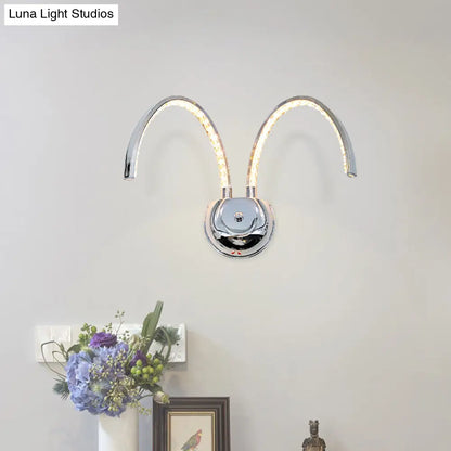 DecorBites™ Modern Chrome LED Wall Lamp with Symmetric Arch Design in Warm/White Light