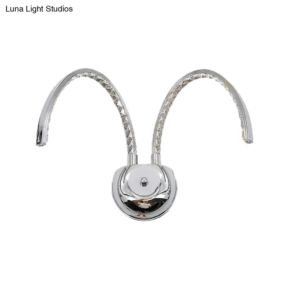 DecorBites™ Modern Chrome LED Wall Lamp with Symmetric Arch Design in Warm/White Light