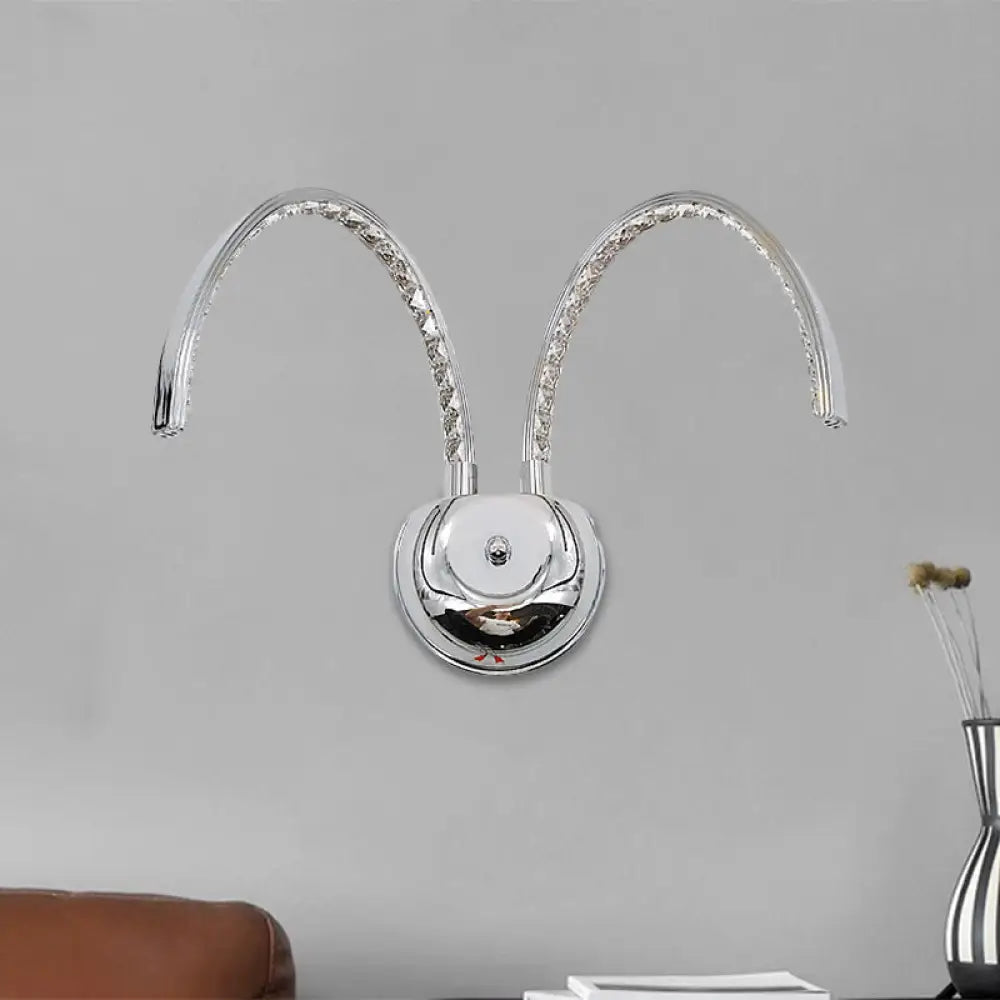 DecorBites™ Modern Chrome LED Wall Lamp with Symmetric Arch Design in Warm/White Light