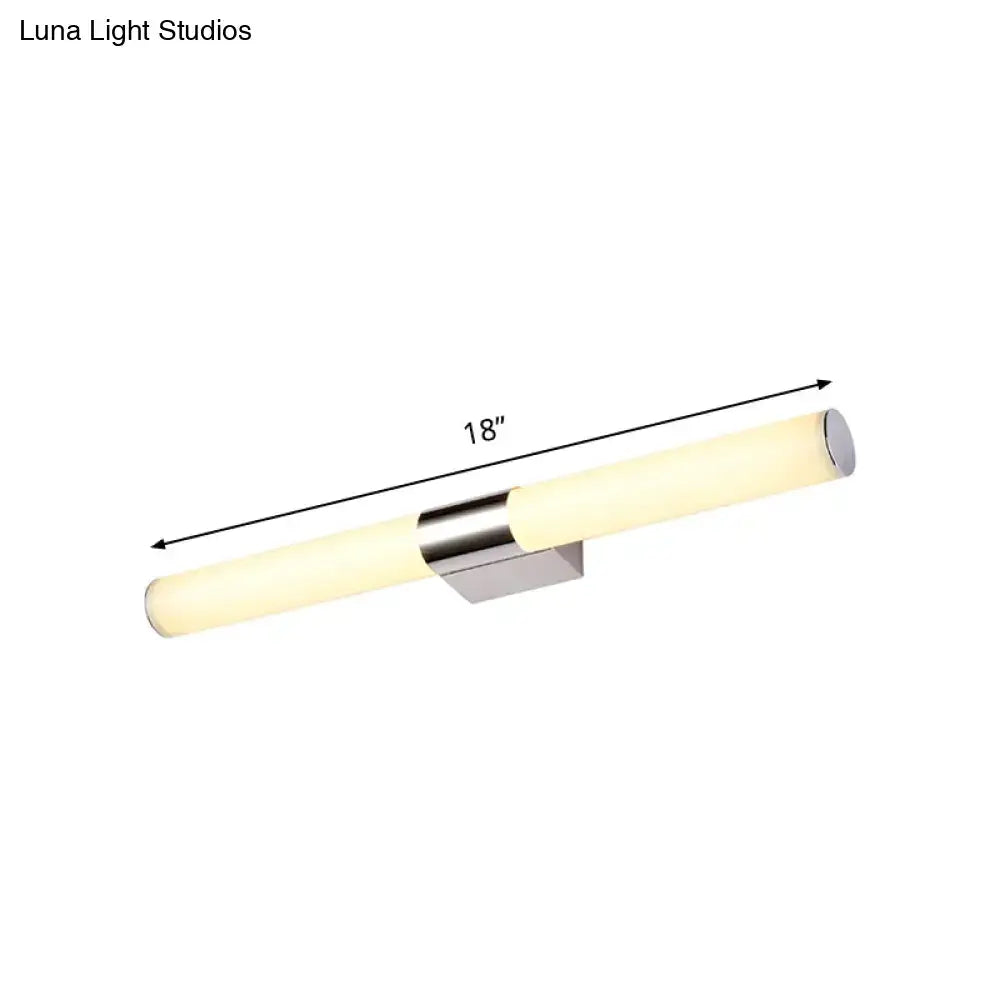 Modern chrome led wall light – bathroom cylindrical vanity light