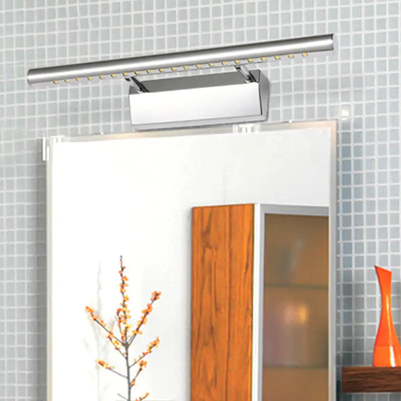 Modern chrome led wall light bathroom mirror lamp with pivot joint