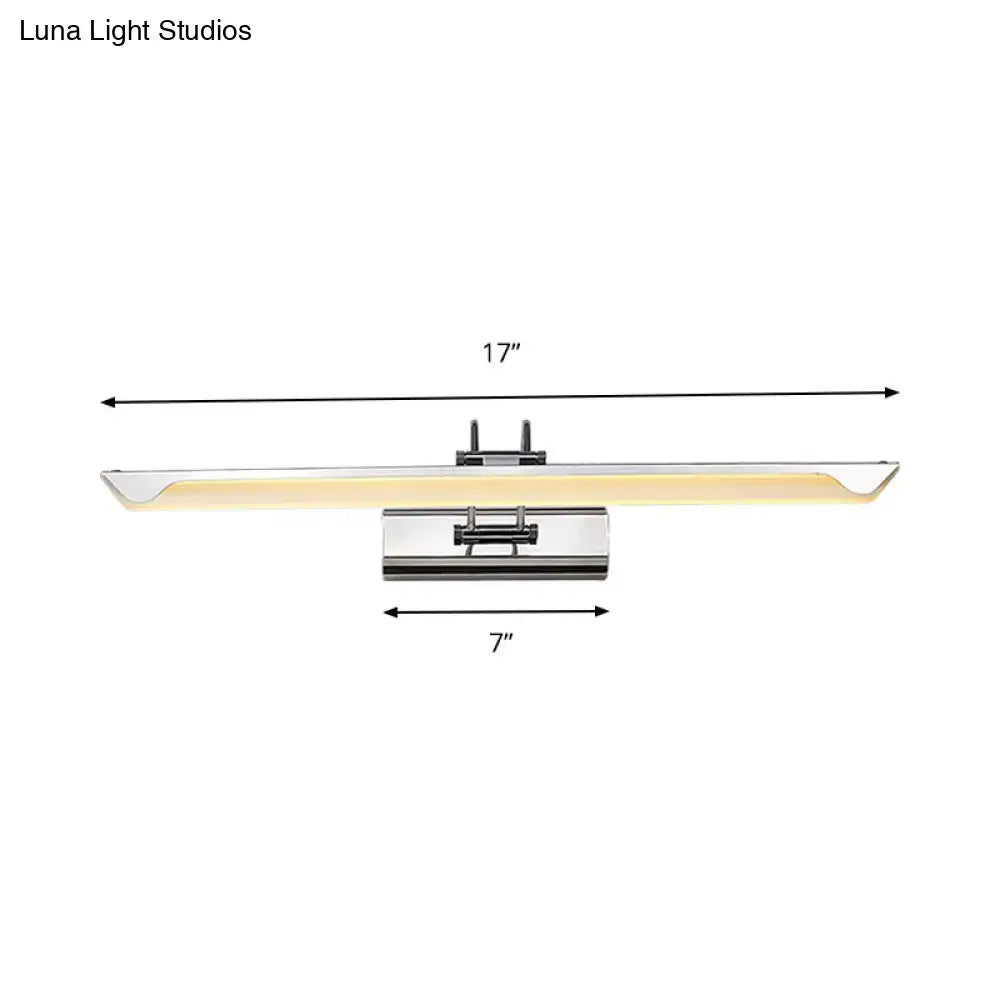 Modern chrome led wall light bathroom warm white light