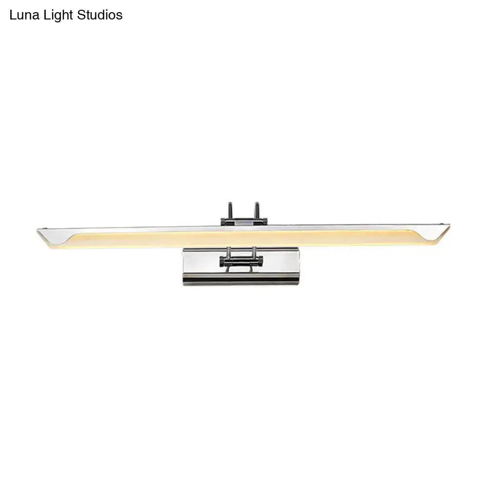 Modern chrome led wall light bathroom warm white light