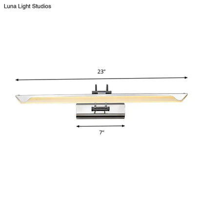 Modern chrome led wall light bathroom warm white light