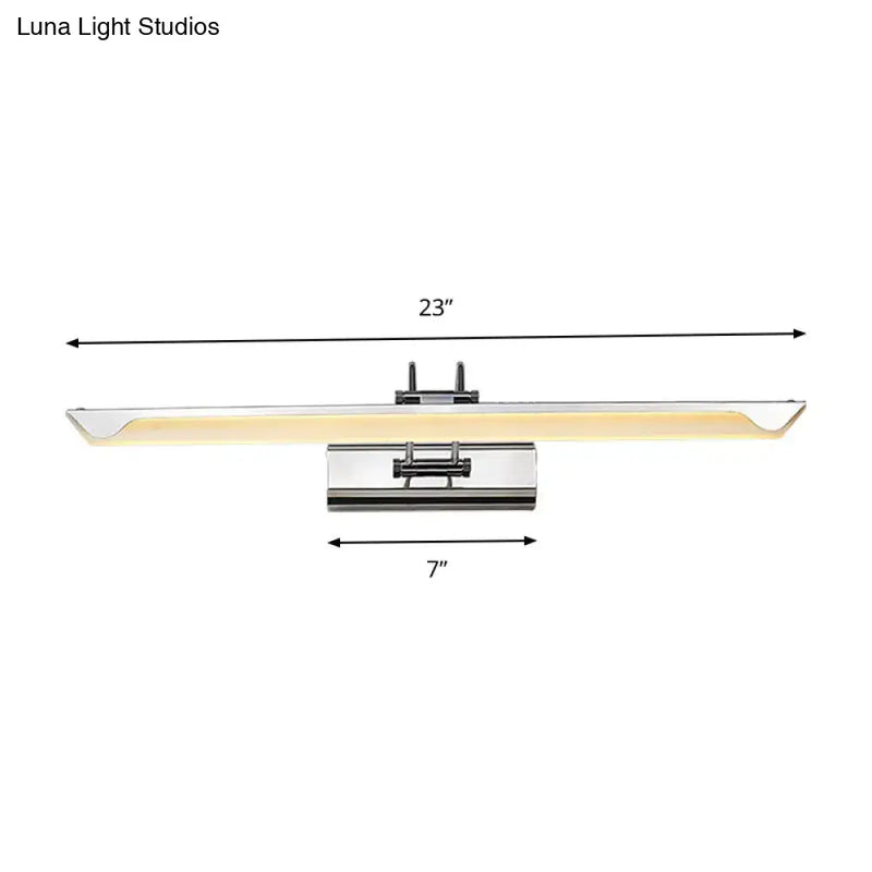 Modern chrome led wall light bathroom warm white light