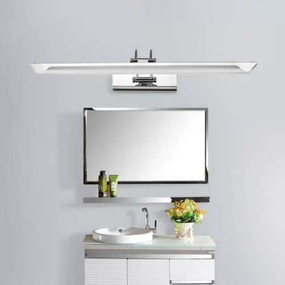 Modern chrome led wall light bathroom warm white light