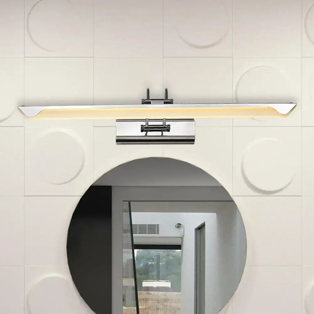 Modern chrome led wall light bathroom warm white light