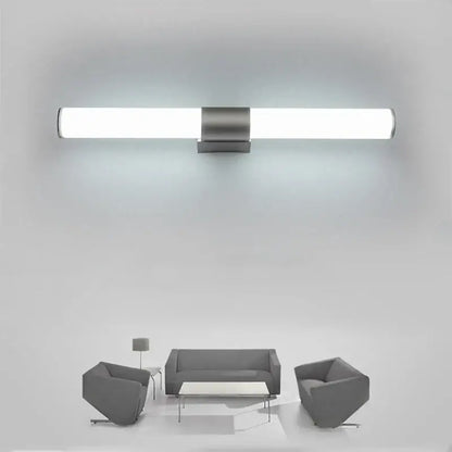 Modern chrome led wall light mirror bathroom sconce warm white