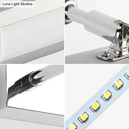 Modern chrome led wall light with adjustable joint – bathroom sconce