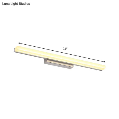Modern chrome led wall light with streamlined metal shade bathroom