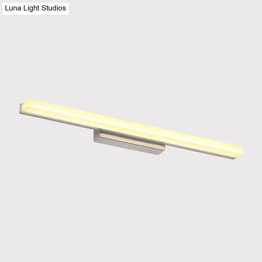 Modern chrome led wall light with streamlined metal shade bathroom