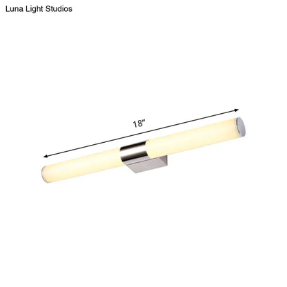 DecorBites™ Modern Chrome LED Wall Vanity Light with Acrylic Tube and Warm/White Light, 18"/23.5"/31.5" Length