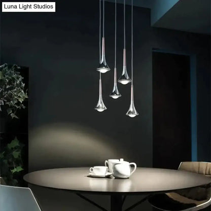 Modern chrome led water drop chandelier dining room pendant light