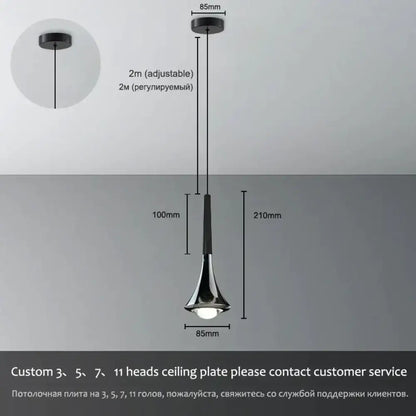 Modern chrome led water drop chandelier dining room pendant light