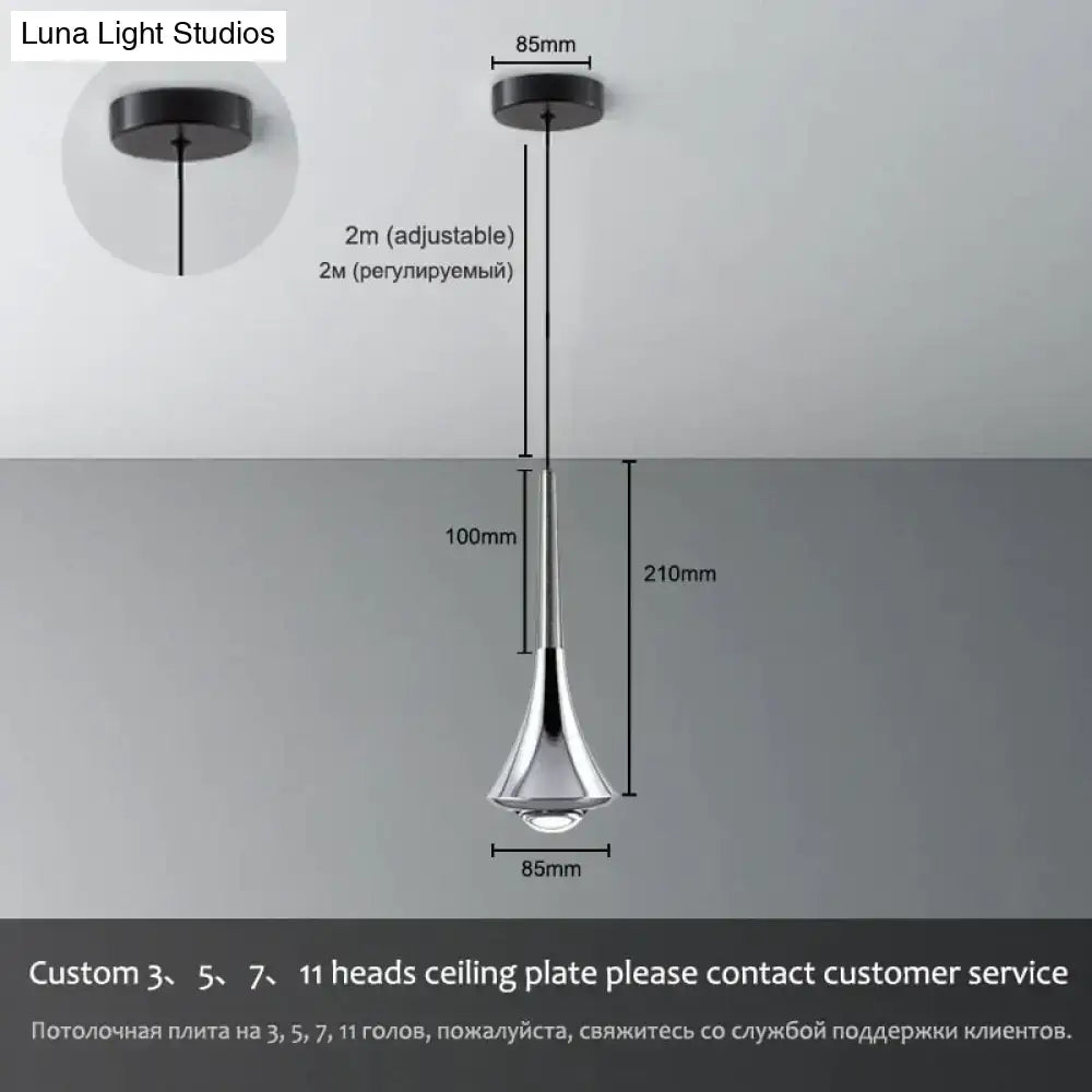 Modern chrome led water drop chandelier dining room pendant light