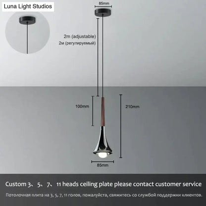 Modern chrome led water drop chandelier dining room pendant light