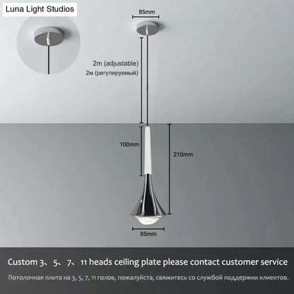 Modern chrome led water drop chandelier dining room pendant light