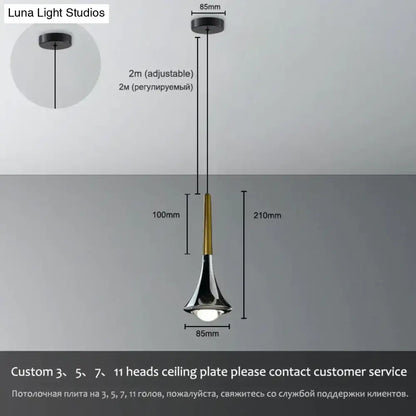 Modern chrome led water drop chandelier dining room pendant light