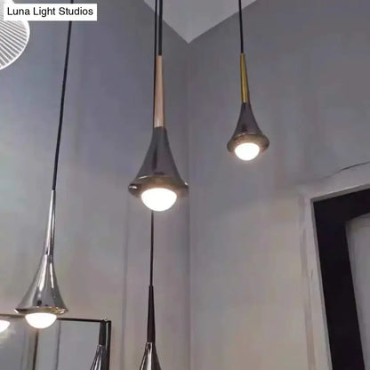 Modern chrome led water drop chandelier dining room pendant light
