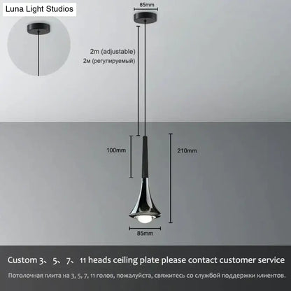 Modern chrome led water drop chandelier dining room pendant light