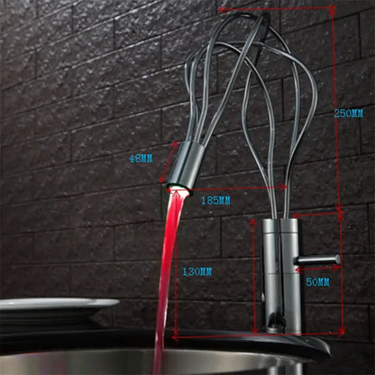 Modern chrome led waterfall bathroom faucet with blue light stream